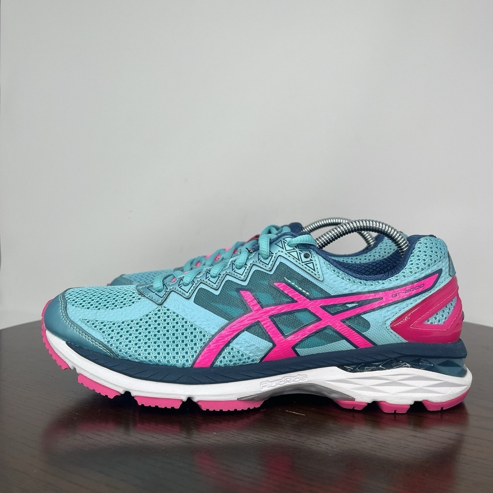 ASICS GT-2000 Shoes  Women's 8 Blue Pink Lace Up Athletic  Running Sneaker T656N